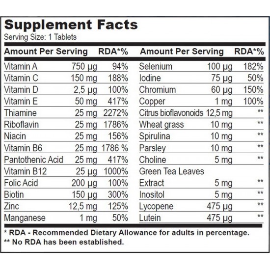 BiotechUSA Multivitamine pentru Barbati - 60 Tablete