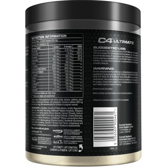 Cellucor C4 Ultimate Pre-Workout + Electrolytes - 495g