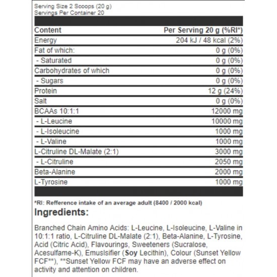 Dorian Yates HIT BCAA 10:1:1 - 400g