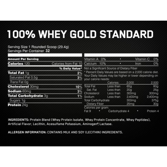 Optimum 100% Whey Gold Standard - 899g 