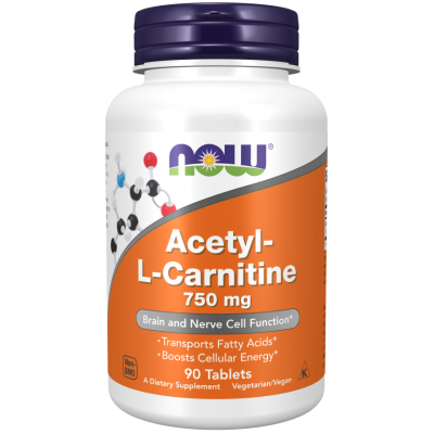 NOW Foods, Acetyl L-Carnitina 750 mg - 90 Tablete