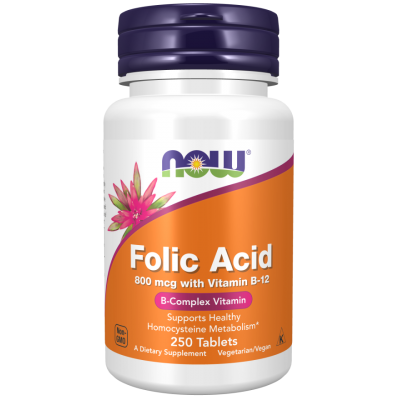 NOW Foods, Acid Folic  800mcg - 250 Tablete