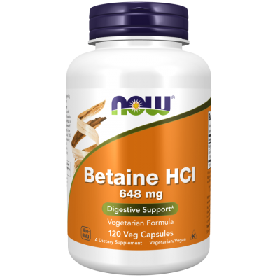 NOW Foods, Betaina HCI 648mg - 120 Capsule vegetale